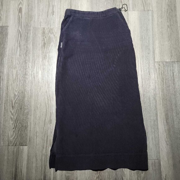 Vintage 90s navy corduroy maxi skirt with pockets and double side slits - Picture 9 of 16
